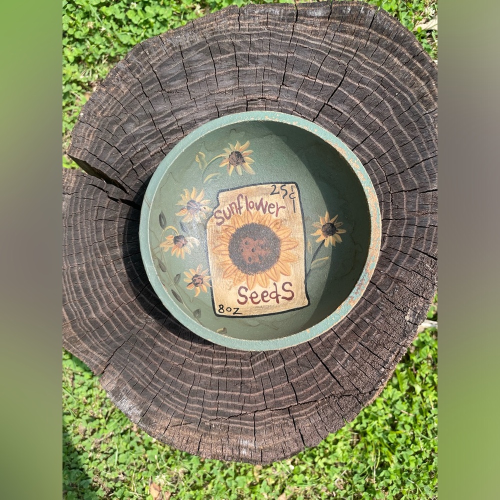 Hand Painted Sunflower Bowl